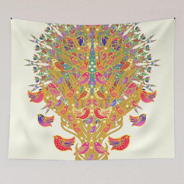 Item preview, Colourful Bird Folk Roosting designed and sold by nocturne-design.
