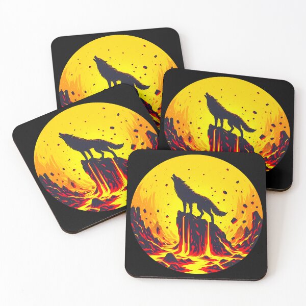 Item preview, Circle Design Lava Fire Wolf, Ai Generated Art  designed and sold by ACC .