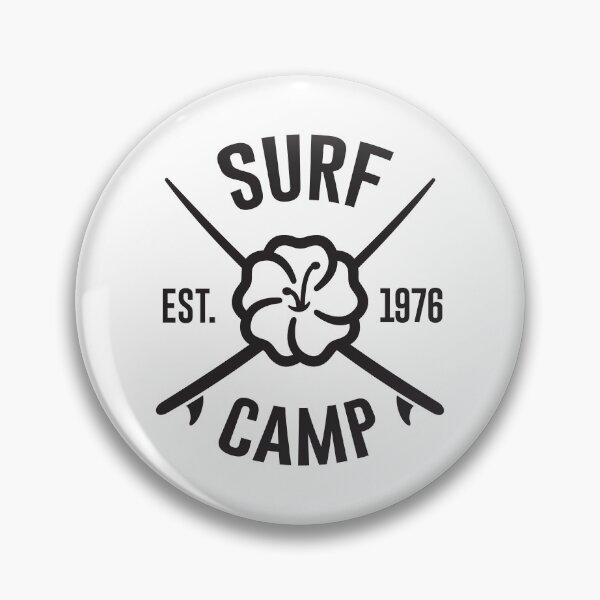 Item preview, Surf Camp Badge with Hawaii Flower designed and sold by Sargatal.