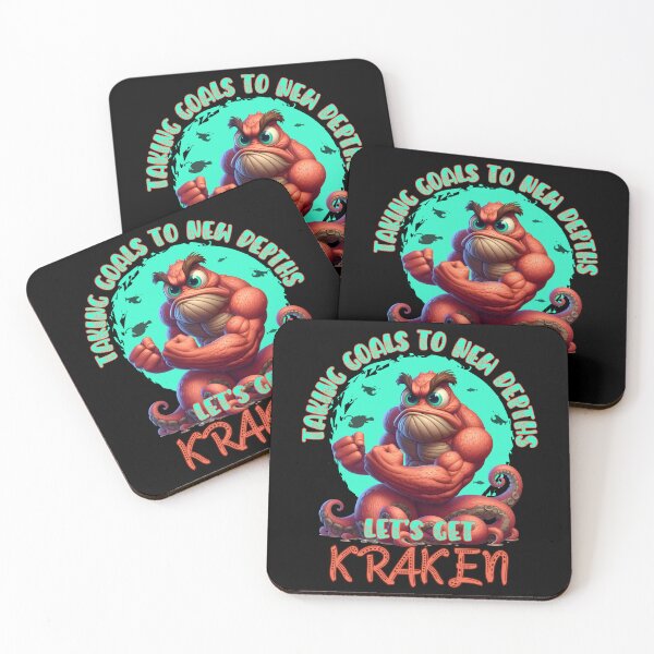 Item preview, Let's Get Kraken Taking Goals to New Depths Funny Cartoon Sea Motivational Monster designed and sold by André Botes.