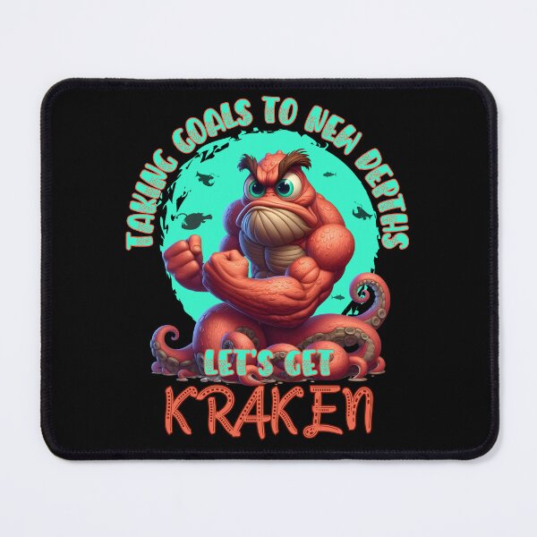 Item preview, Let's Get Kraken Taking Goals to New Depths Funny Cartoon Sea Motivational Monster designed and sold by André Botes.