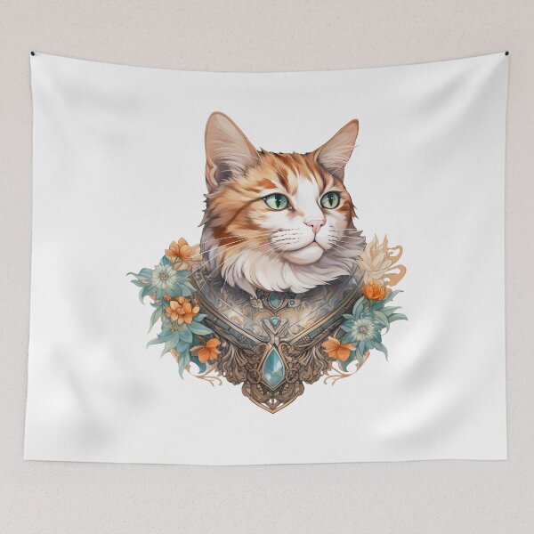Item preview, Boho Cute Cat Graphic Watercolor Menagerie A Celebration of Animals in Every Form  designed and sold by dcohea.