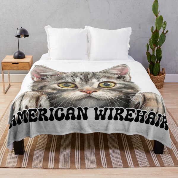 Item preview, American Wirehair, Tabby Cat, Watercolor Style Design designed and sold by quiltsncatitude.