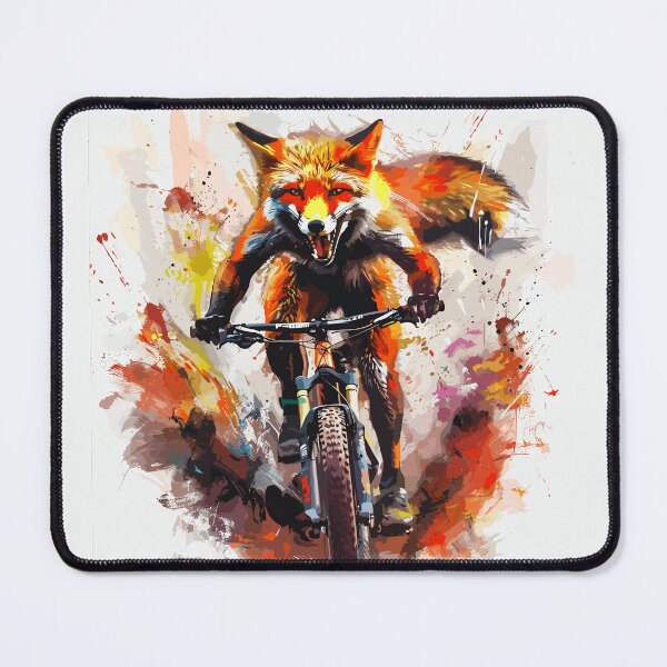 Item preview, Speedy Furry: A fox on a mountain bike designed and sold by UnrealMTB.