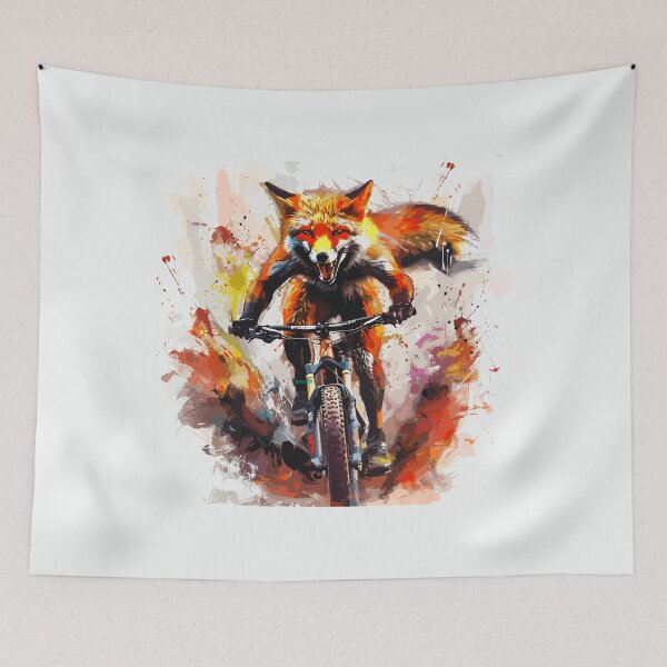 Item preview, Speedy Furry: A fox on a mountain bike designed and sold by UnrealMTB.