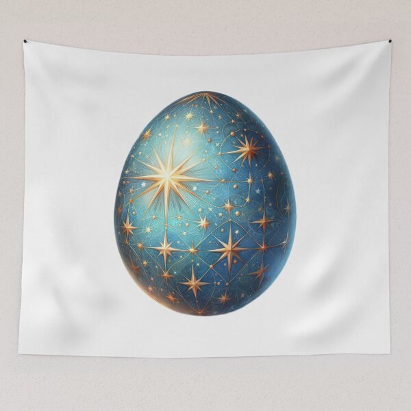 Item preview, easter egg with golden stars decoration Easter Egg designed and sold by Expressions-Sel.