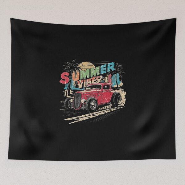 Item preview, Summer Vibes: Retro Hot Rod Cruising Through a Sunny Cityscape designed and sold by love3617.