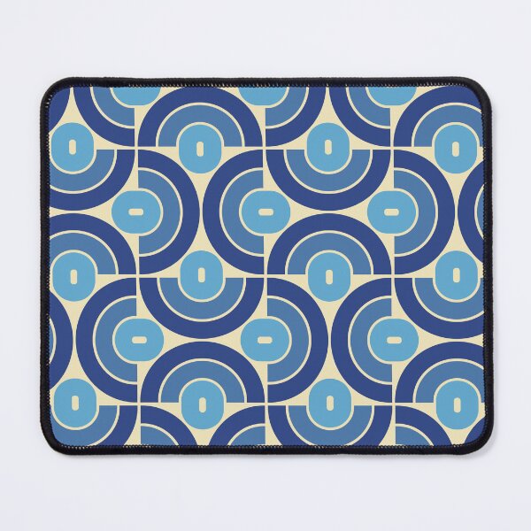 Item preview, Retro 70s Mid Mod Geometric Pattern Blue designed and sold by tonymagnerart.