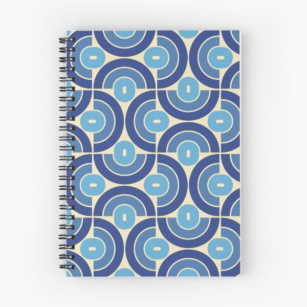 Item preview, Retro 70s Mid Mod Geometric Pattern Blue designed and sold by tonymagnerart.