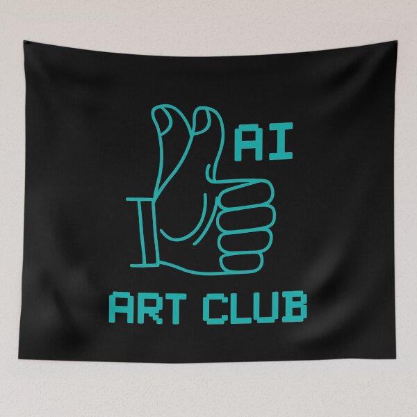 Item preview, AI art club, hand with 2 thumbs parody designed and sold by Gerald Waters.