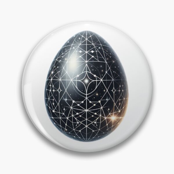 Item preview, easter egg black with white geometric lines decoration designed and sold by Expressions-Sel.