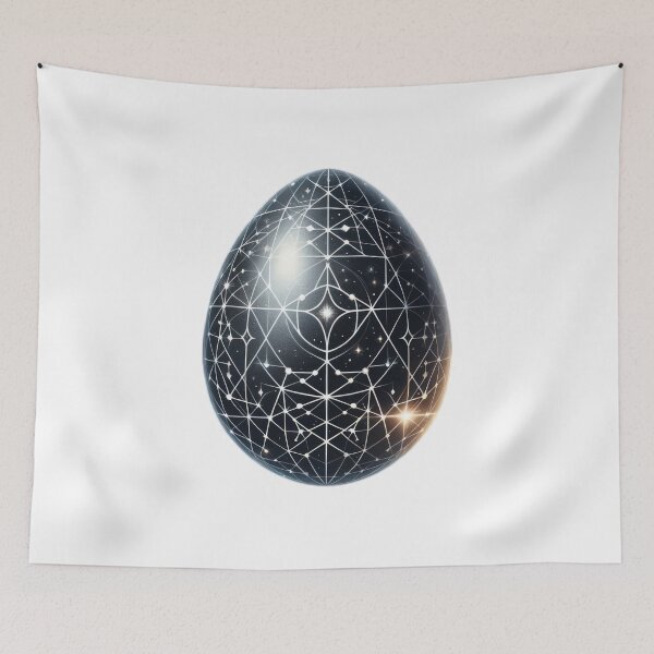 Item preview, easter egg black with white geometric lines decoration designed and sold by Expressions-Sel.