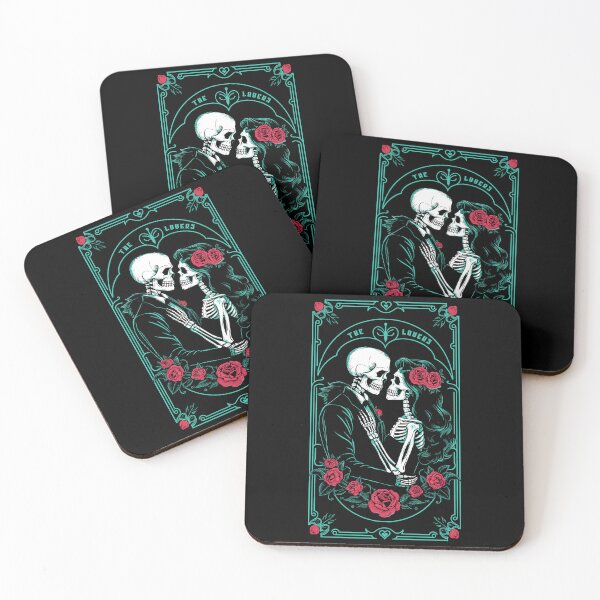 Item preview, The lovers tarot card style skeletons designed and sold by Gerald Waters.