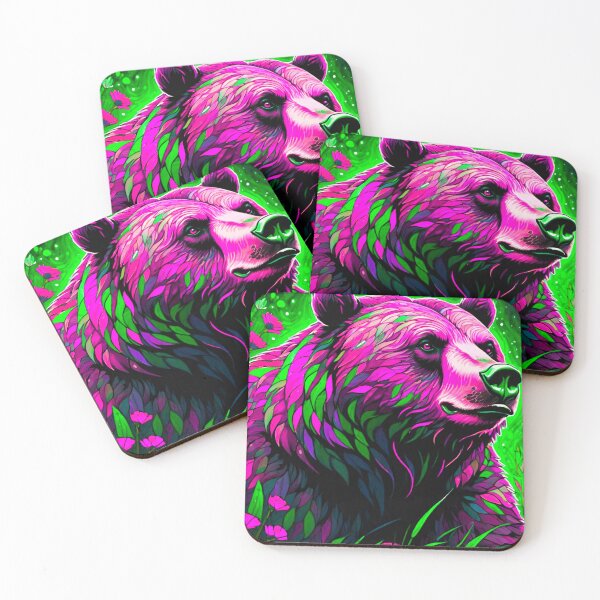 Item preview, Enchanted Flora: The Pink and Green Bear designed and sold by GrizzlyCollective.