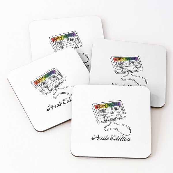 Item preview, Retro Cassette Tape Tees, Mixtape Memories Pride Edition Slogan, Rainbow graphic, Retro Cassette with rainbow graphic and text, LGBTQ+  retro tees,  designed and sold by PrideBeProud.