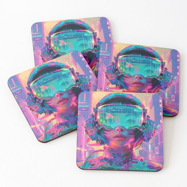 Item preview, CyberWave Future Girl Cyberpunk Art designed and sold by RozziLofi.