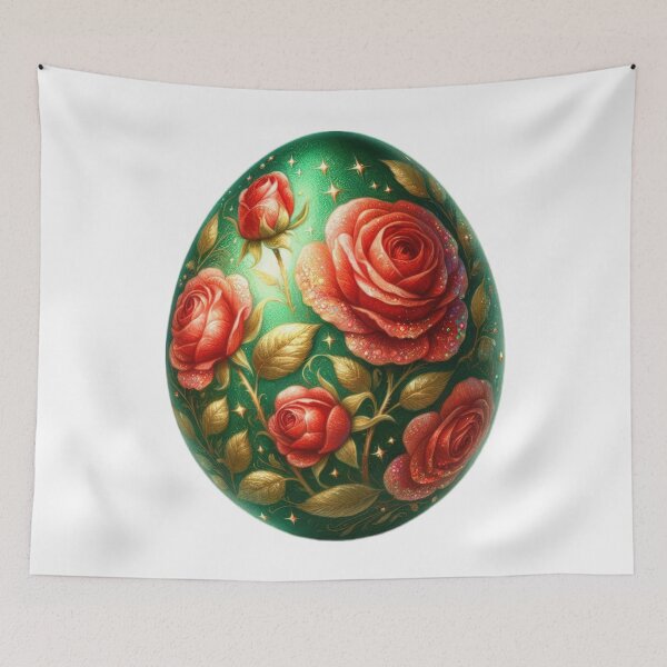 Item preview, easter egg with red roses decoration designed and sold by Expressions-Sel.