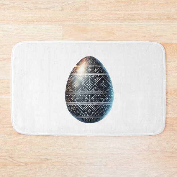 Item preview, Easter black egg with silver rhombus decoration designed and sold by Expressions-Sel.