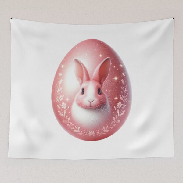 Item preview, easter egg with pink color and rabbit decoration designed and sold by Expressions-Sel.