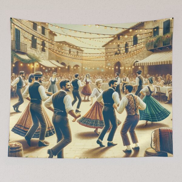 Item preview, Fiesta Twilight - Traditional Dance Under Festoon Lights designed and sold by FarBeyound.