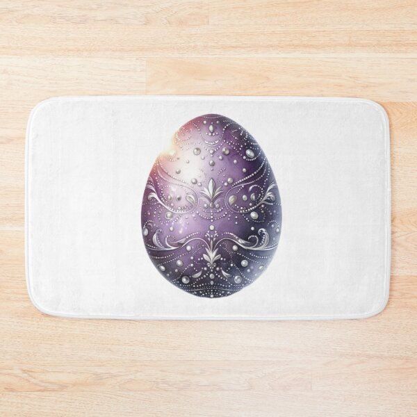 Item preview, Easter egg with purple color and silver monogram decoration designed and sold by Expressions-Sel.