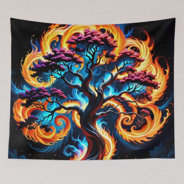 Item preview, Swirling Fire Tree, Ai Generated Art  designed and sold by ACC .