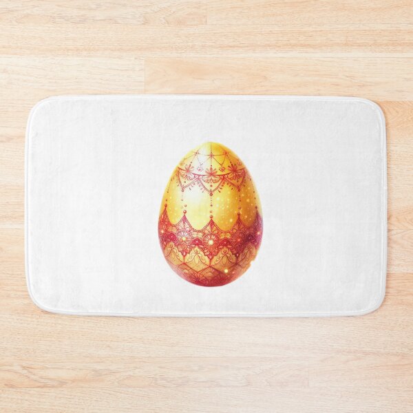 Item preview, Easter egg with yellow color and red lace decoration designed and sold by Expressions-Sel.
