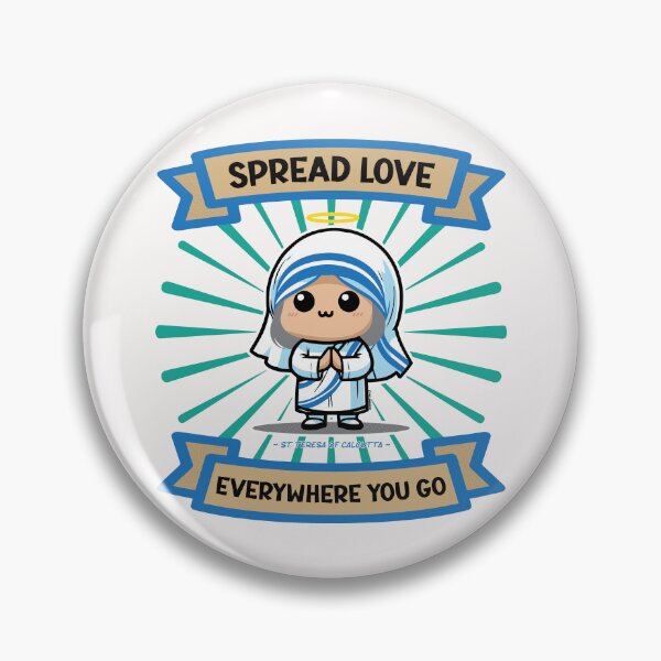 Item preview, Kawaii (Cute) St. Mother Teresa of Calcutta Sprad Love Quote Design v2 designed and sold by artjuniverse.