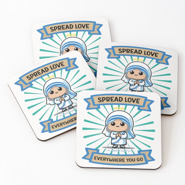 Item preview, Kawaii (Cute) St. Mother Teresa of Calcutta Sprad Love Quote Design v2 designed and sold by artjuniverse.