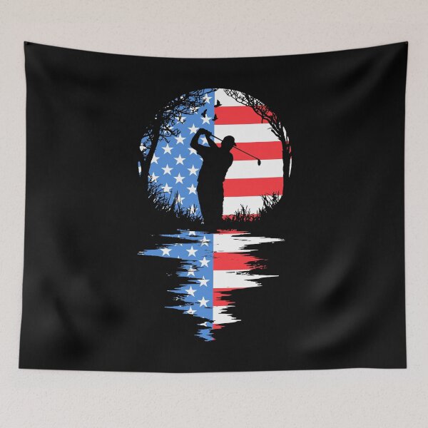 Item preview, 4th Of July Golf Golfer Dad USA Flag Sunset Father's Day designed and sold by GrandeDuc.