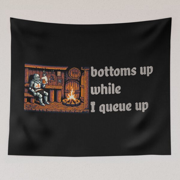 Item preview, Bottoms Up While I Queue Up Game Knight LFR Gamer Couple PC Games designed and sold by franzandsabina.