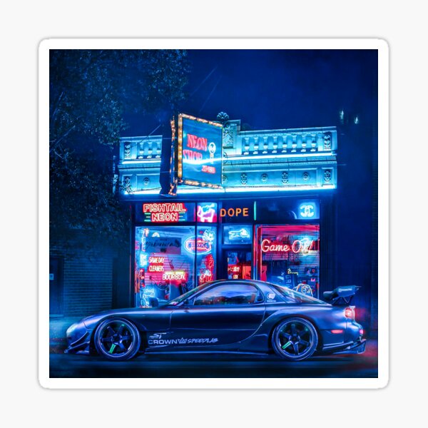 Beautiful MRX7 Cityscape Sticker