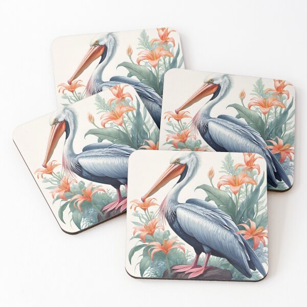 Item preview, Graceful Guardian: White Pelican Amongst the Flowers designed and sold by GrizzlyCollective.