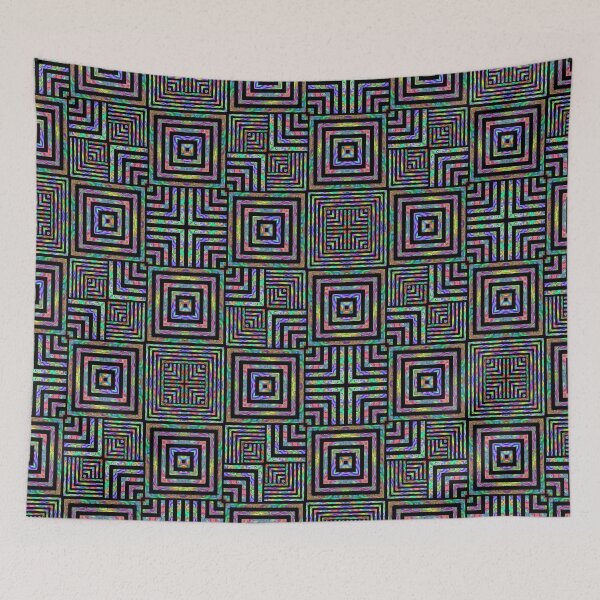 Item preview, colorful pattern of concentric squares designed and sold by chambergambit.