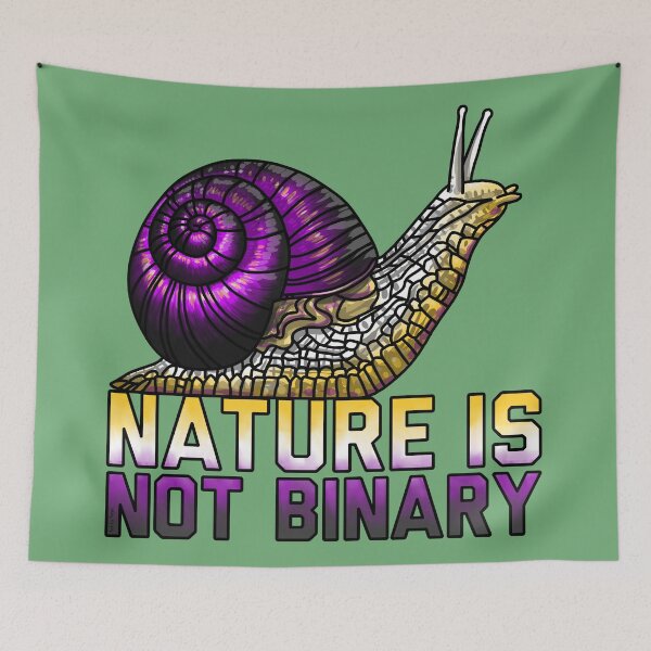 Item preview, Nature Is Not Binary Snail designed and sold by Art by Veya.