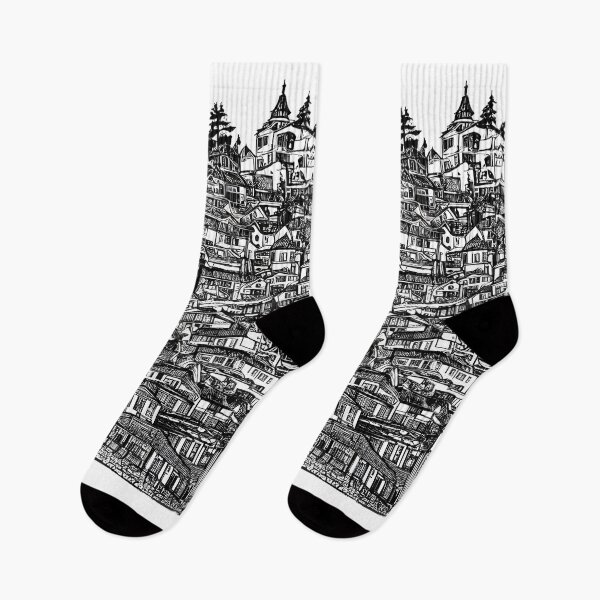 Item preview, Depiction of cramped town in ink designed and sold by K1ndo.