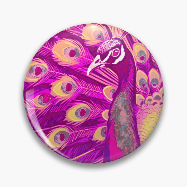 Artikelvorschau, Pastell-Eleganz: Rosa und gelber Pfau entworfen und verkauft von GrizzlyCollective.