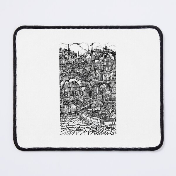 Item preview, Ink drawing of detailed city landscape designed and sold by K1ndo.