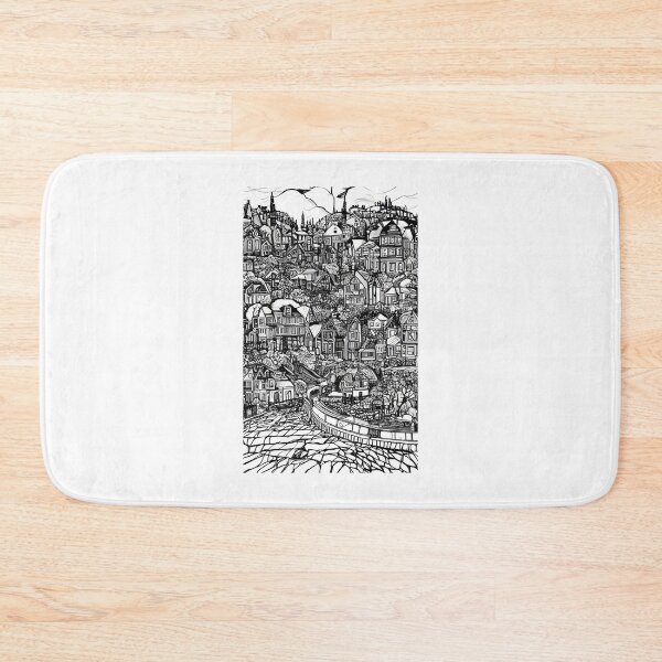 Item preview, Ink drawing of detailed city landscape designed and sold by K1ndo.