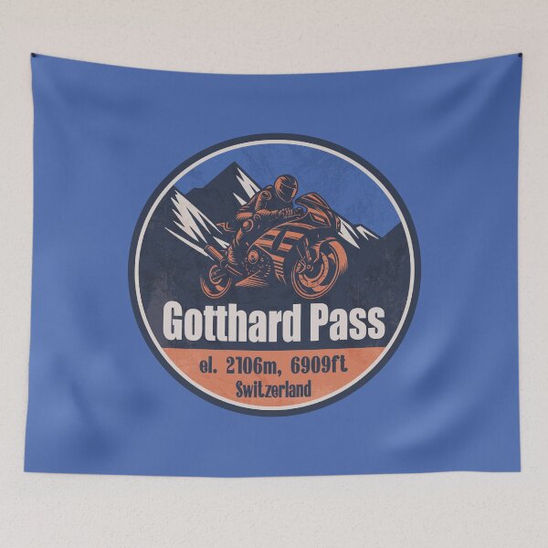 Item preview, Gotthard Pass Switzerland Motorcycling Mountain Design designed and sold by CynthiaGraphics.