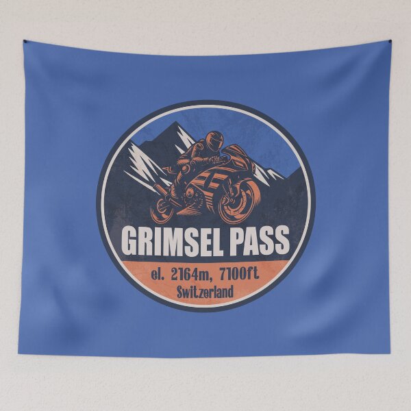 Item preview, Grimsel Pass Switzerland Motorcycling Mountain Design designed and sold by CynthiaGraphics.