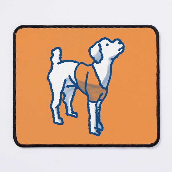 Item preview, White Dog on tangerine designed and sold by Eastspacebubble.
