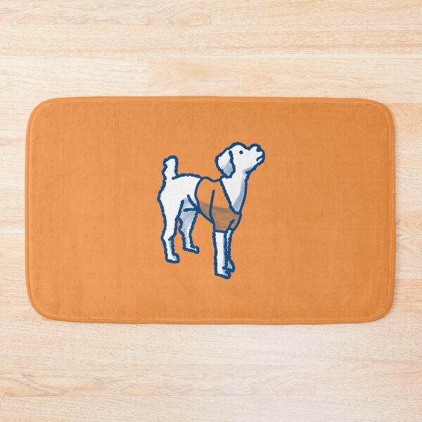 Item preview, White Dog on tangerine designed and sold by Eastspacebubble.