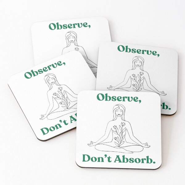 Item preview, Observe, Don't Absorb designed and sold by TherapyBubble.
