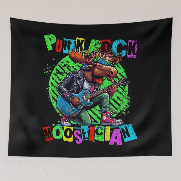 Item preview, Punk Rock Mooseician - Punk Moose playing guitar designed and sold by SpecialtiesShop.