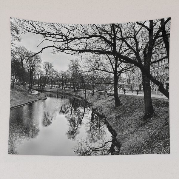 Item preview, By the canal. Riga 2024 bw designed and sold by Jouko Lehto Photography.