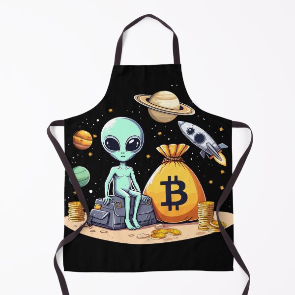 Item preview, Alien with Bitcoins designed and sold by CryptoFunMerch.