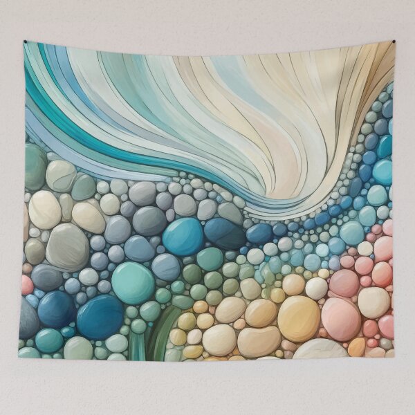 Item preview, Pastel Waves - Abstract Seaside Pebble Art designed and sold by FarBeyound.