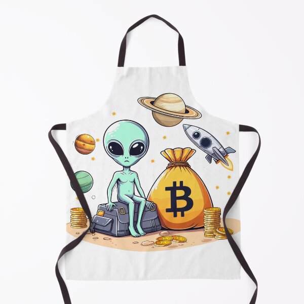 Item preview, Alien with Bitcoins designed and sold by CryptoFunMerch.
