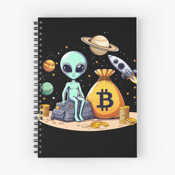 Item preview, Alien with Bitcoins designed and sold by CryptoFunMerch.